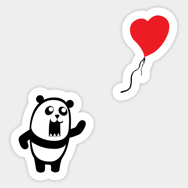 Panda Balloon - Banksy Tribute Sticker by KaiMFS